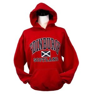Unisex Edinburgh Scotland Red Hoodie - Size M